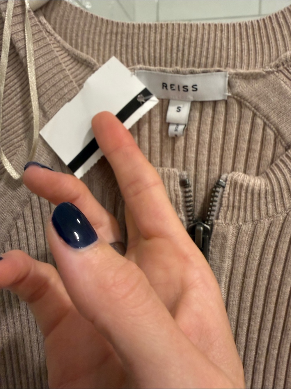 Reiss Zip-Front Ribbed Knit Dress - Picture 2 of 2